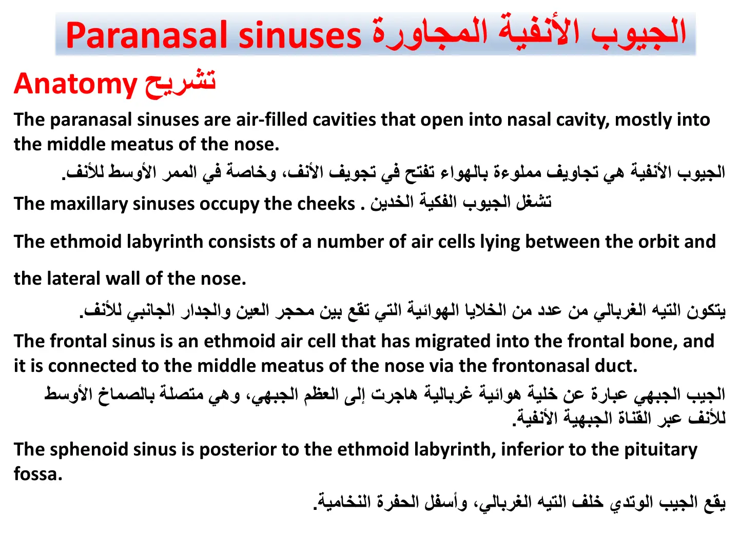 غلاف تقرير الجيوب الأنفية المجاورة Paranasal sinuses