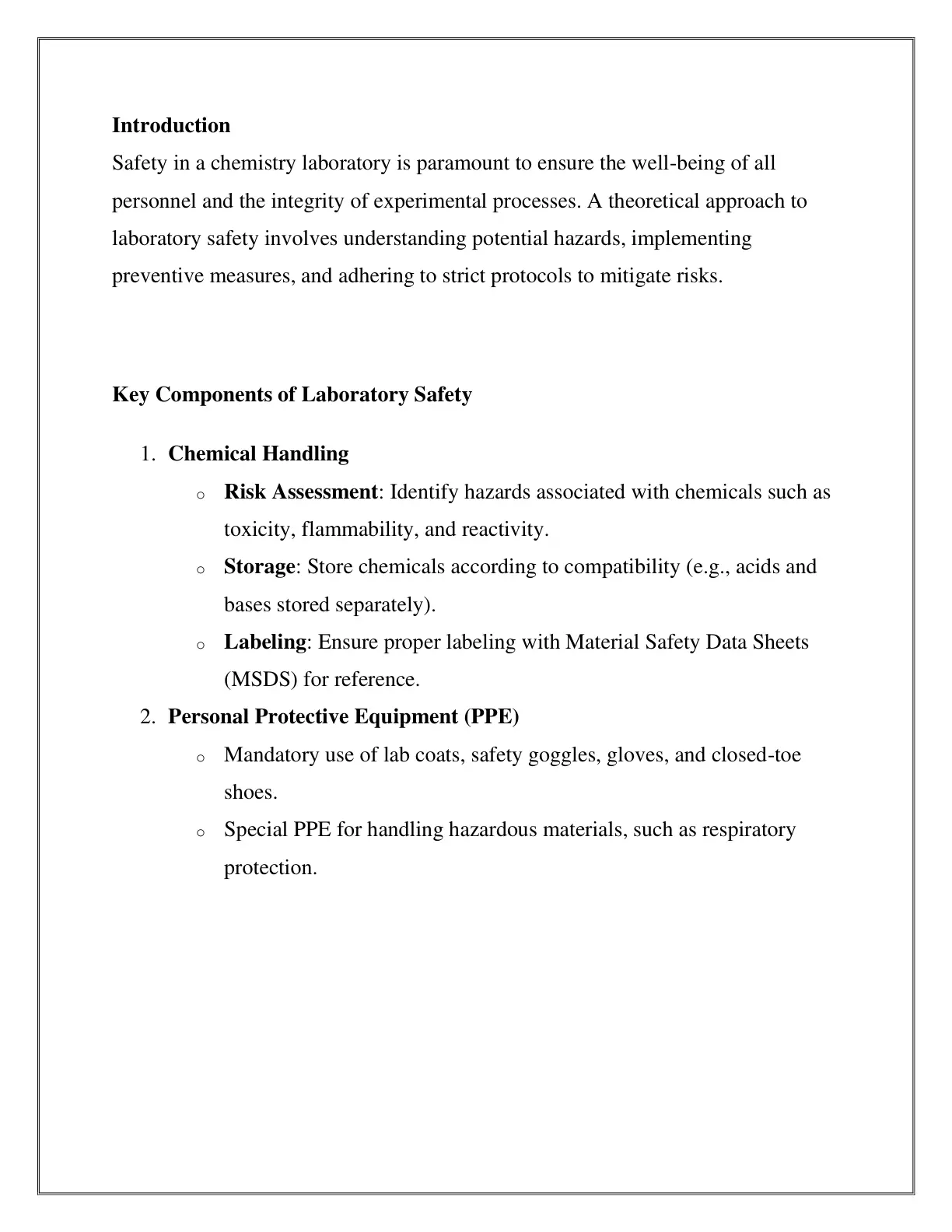 غلاف تقرير Safety in a Chemistry Laboratory