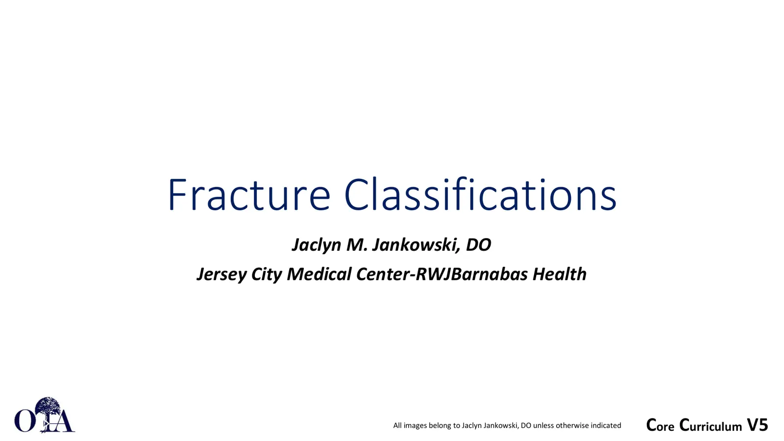 غلاف تقرير Fracture Classifications
