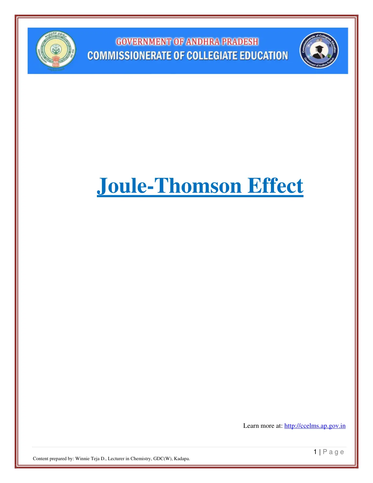غلاف تقرير Joule-Thomson Effect