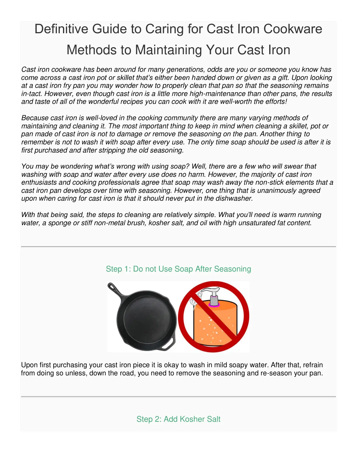 غلاف تقرير Definitive Guide to Caring for Cast Iron Cookware