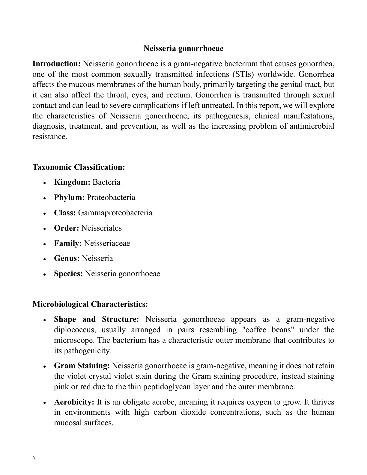 غلاف تقرير Neisseria gonorrhoeae